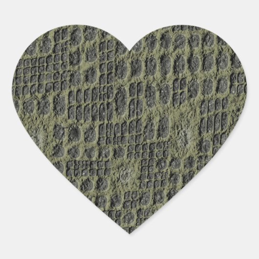Faux Snake Skin Hart Sticker (Voorkant)