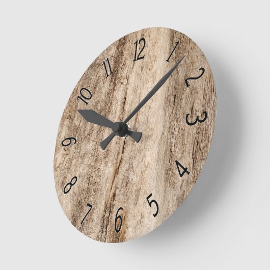 Faux Soft Old Wood Ronde Klok (Hoek)