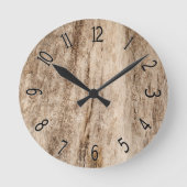 Faux Soft Old Wood Ronde Klok (Voorkant)
