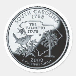 Faux South Carolina State Quarter Ronde Sticker