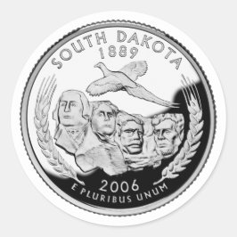 Faux South Dakota State Quarter Ronde Sticker