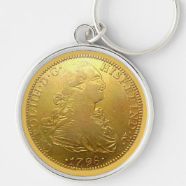 Faux Spain Gold Doubloon Premium Sleutelhanger