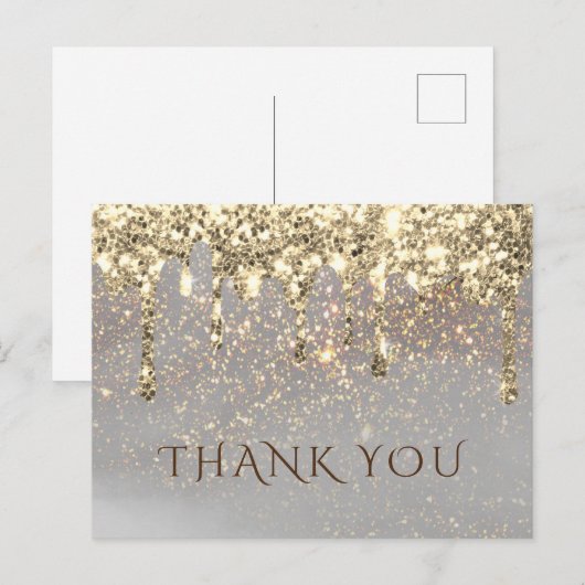 faux sparkle bedankt briefkaart (Voorkant / Achterkant)