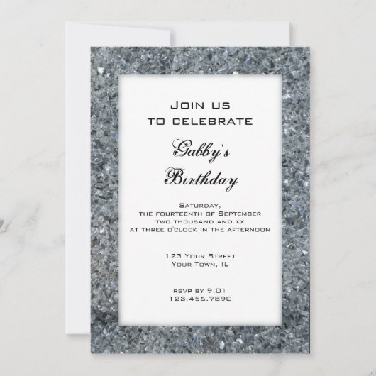 Faux Sparkle Birthday Party Kaart (Voorkant)