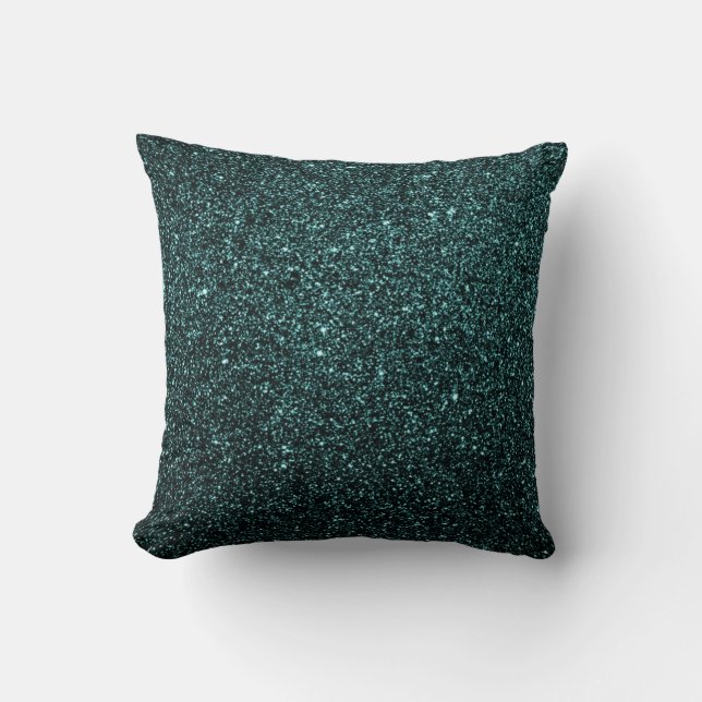 Faux Sparkle Blauwgroen Sierkussen (Voorkant)