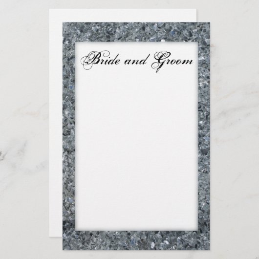 Faux Sparkle Bruiloft Briefpapier (Voorkant / Achterkant)