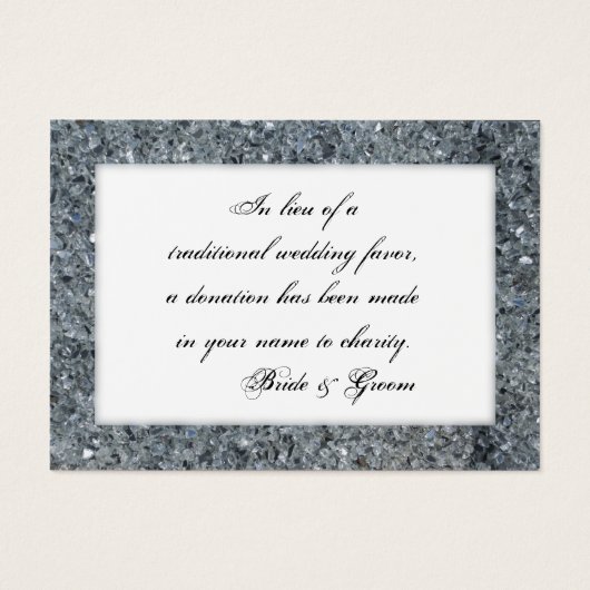 Faux Sparkle Bruiloft Charity Favor Kaart (Voorkant)