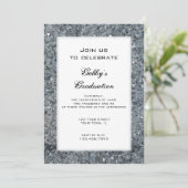 Faux Sparkle Graduation Party Invitation Kaart (Staand voorkant)