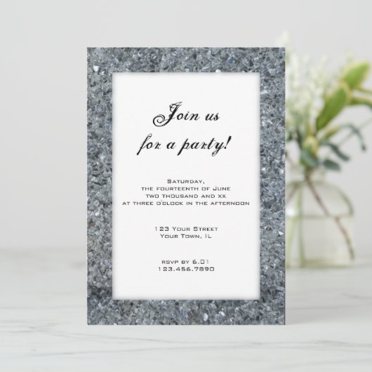 Faux Sparkle Party Invitation Kaart (Staand voorkant)