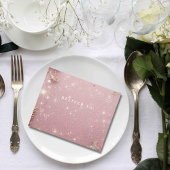 Faux Sparkle Shimmer Roze Zilver Winter Kerstmis All In One Uitnodiging