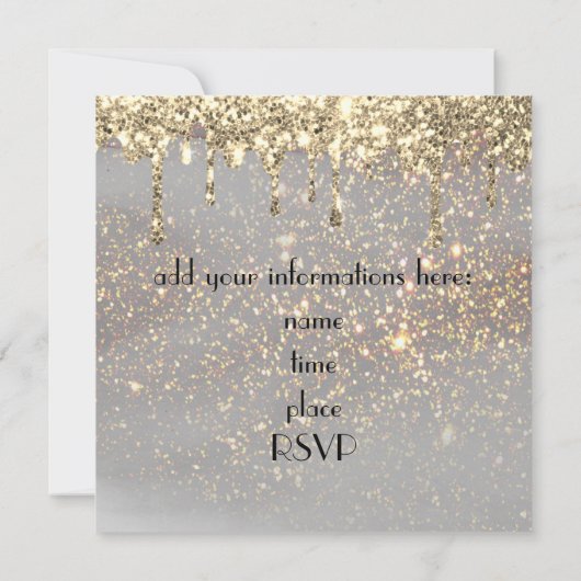 faux sparkle - uitnodiging voor 50e verjaardag (Achterkant)