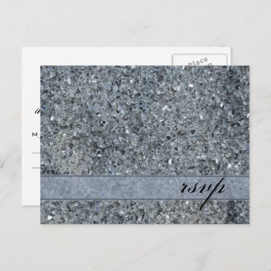 Faux Sparkle Weddending Response RSVP Briefkaart (Voorkant / Achterkant)