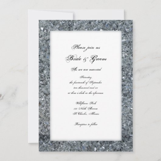 Faux Sparkle Wedding Invitation Kaart (Voorkant)
