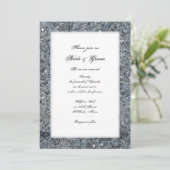 Faux Sparkle Wedding Invitation Kaart (Staand voorkant)