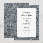 Faux Sparkle Wedding Invitation Kaart (Voorkant / Achterkant)