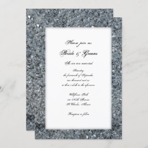 Faux Sparkle Wedding Invitation Kaart