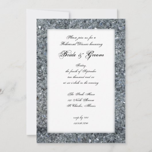 Faux Sparkle Wedding Rehearsal Dinner Uitnodiging (Voorkant)