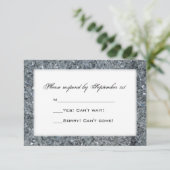 Faux Sparkle Wedding RSVP Kaart (Staand voorkant)