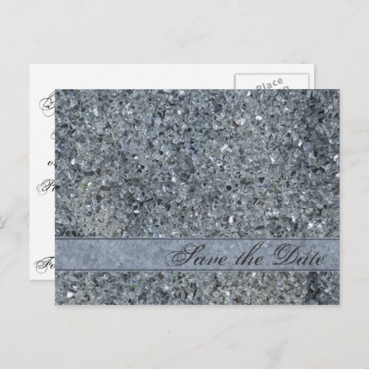 Faux Sparkle Wedding sparen de Datum Aankondiging (Voorkant / Achterkant)