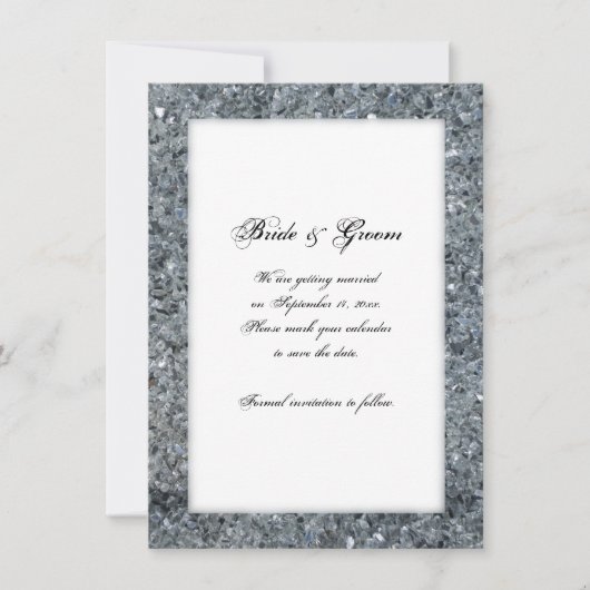 Faux Sparkle Wedding sparen de Datum Aankondiging (Voorkant)