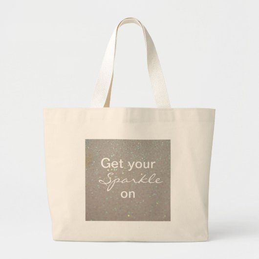 Faux Sparkles & Glitter - Pastel Cream White Grote Tote Bag (Voorkant)
