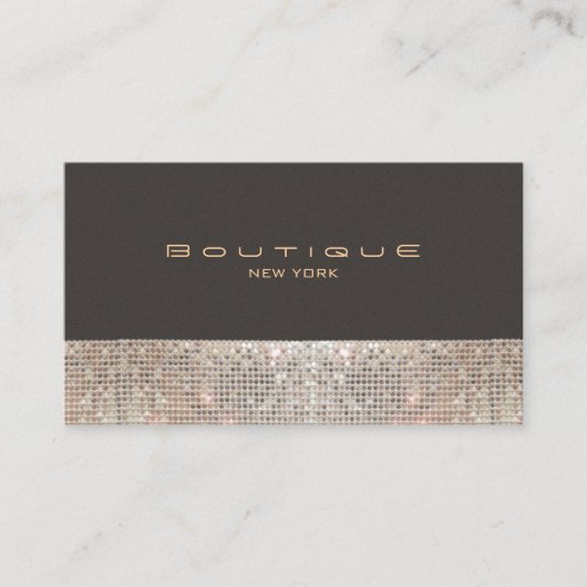 FAUX Sparkling Sequins en Suede Mode Boutique Visitekaartje (Voorkant)