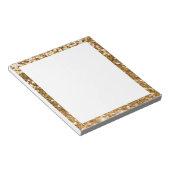 Faux Sparkly Gold Glitter Border White Notitieblok (Schuin)