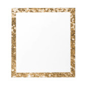 Faux Sparkly Gold Glitter Border White Notitieblok (Voorkant)