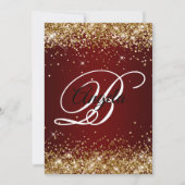 Faux Sparkly Gold Glitter Burgundy Ombre Kaart (Voorkant)