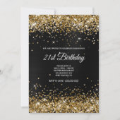 Faux Sparkly Gold Glitter Dark Grey Black Folie Kaart (Voorkant)