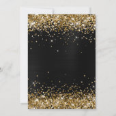 Faux Sparkly Gold Glitter Dark Grey Black Folie Kaart (Achterkant)