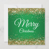 Faux Sparkly Gold Glitter-kerstgroen Kaart (Voorkant)