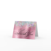 Faux Sparkly Holographic Glitter Pink Folie