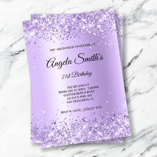 Faux Sparkly Lavender Glitter Paarse Satin Folie Kaart