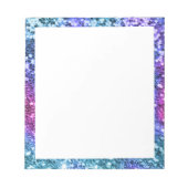 Faux Sparkly Mermaid Glitter Border White Notitieblok (Voorkant)