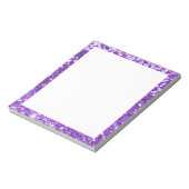 Faux Sparkly Paars Glitter Border White Notitieblok (Linkerzijde)