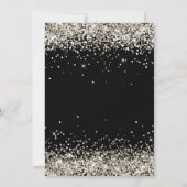 Faux Sparkly Platinum Glitter Black Kaart (Achterkant)