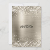 Faux Sparkly Platinum Glitter Foil 30th Birthday Kaart (Achterkant)