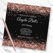 Faux Sparkly Roos Gold Glitter Black Kaart