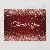 Faux Sparkly Roos Gold Glitter Burgundy Hartelijk Briefkaart (Voorkant)