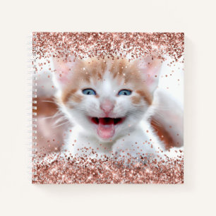 Faux Sparkly Roos Gold Glitter Edged Photo Drawing Notitieboek