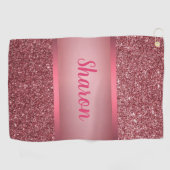 Faux sparkly roze ontwerp golfhanddoek (Horizontaal)
