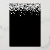 Faux Sparkly Silver Glitter Black 30th Birthday Folie Uitnodiging (Achterkant)