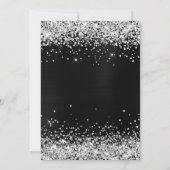 Faux Sparkly Silver Glitter Dark Grey Black Folie Kaart (Achterkant)