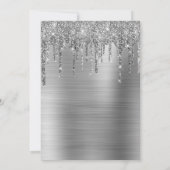 Faux Sparkly Silver Glitter Drift Folie Birthday Kaart (Achterkant)