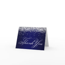 Faux Sparkly Silver Glitter Navy Blue