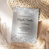 Faux Sparkly Silver Glitter Satin Folie Kaart