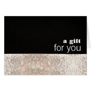 Faux Sparkly Silver Sequins Zwart Gift Kaart