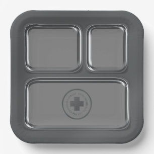 Faux Staal Ziekenhuis Gevangenis Voedsel Dienblad Papieren Bordje