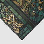Faux Stained Glass Twin Mirrored Peacocks Tissuepapier (Detail)